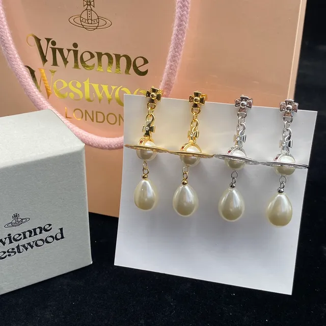 Vivienne Westwood Boucles d'oreilles perles orb pendantes 5