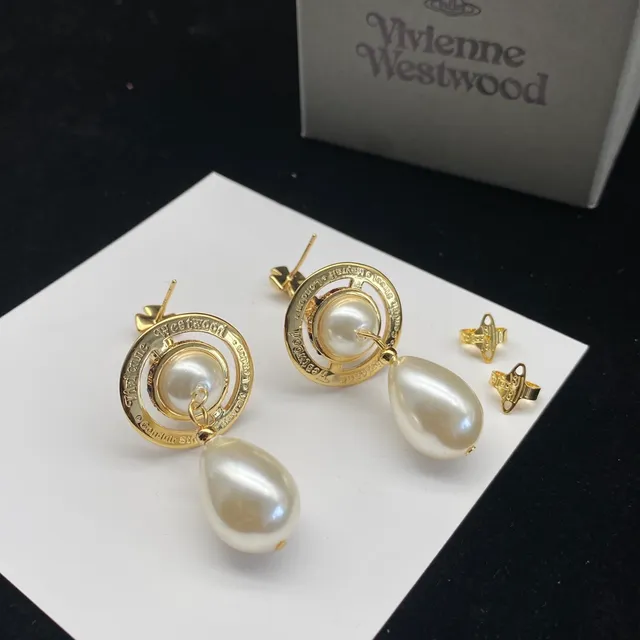 Vivienne Westwood Boucles d'oreilles perles orb pendantes 6