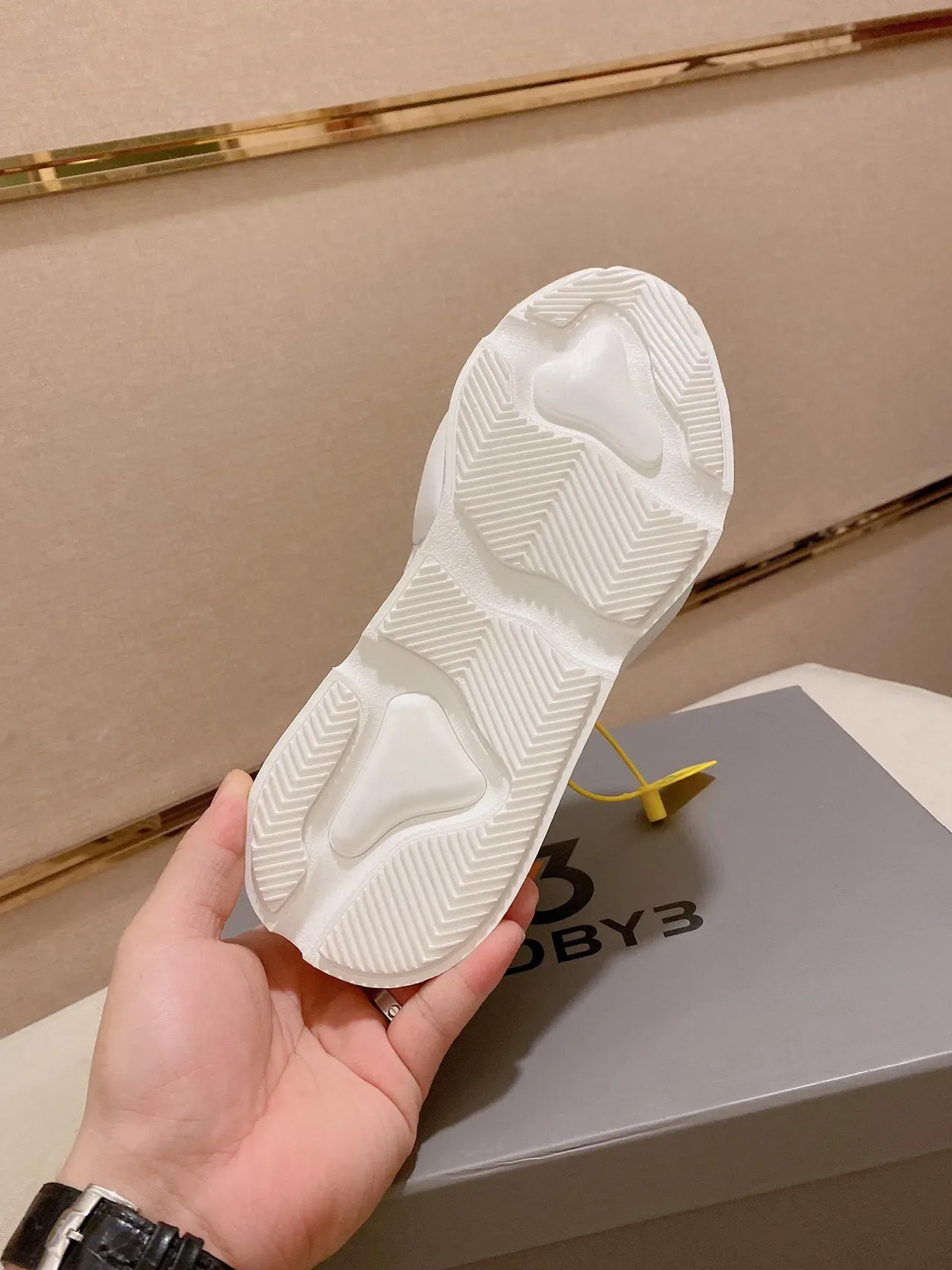 Yohji Yamamoto Sculpted Sole White and Blue Mesh Sneaker 3