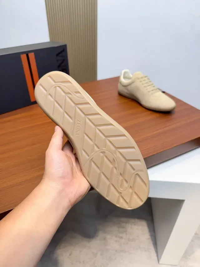 Zegna Beige Suede Lifestyle Sneakers 2