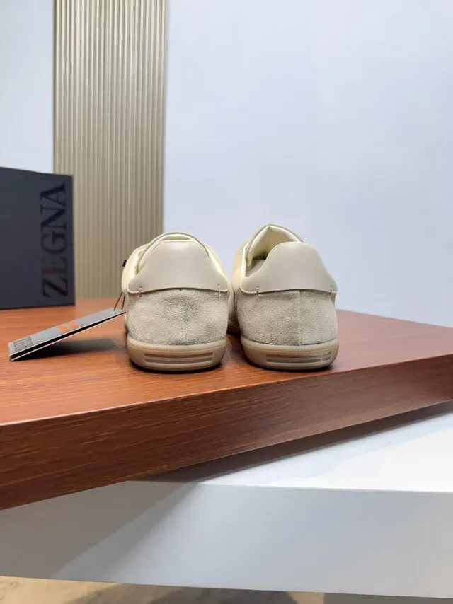 Zegna Beige Suede Lifestyle Sneakers 3