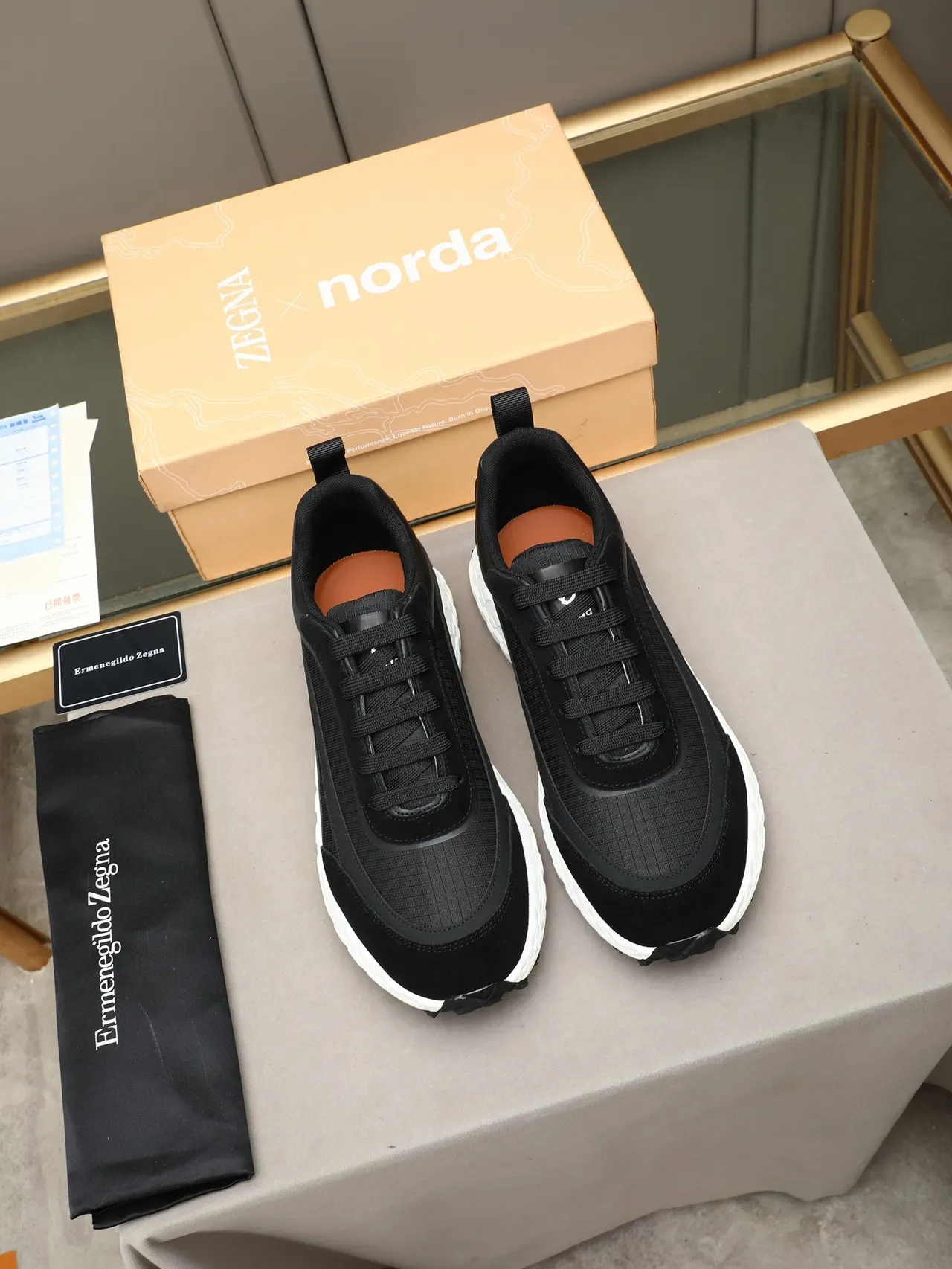Zegna Black and White Lifestyle Sneaker 3