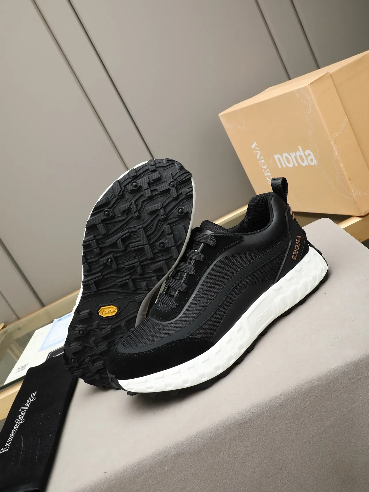 Zegna Black and White Lifestyle Sneaker 5