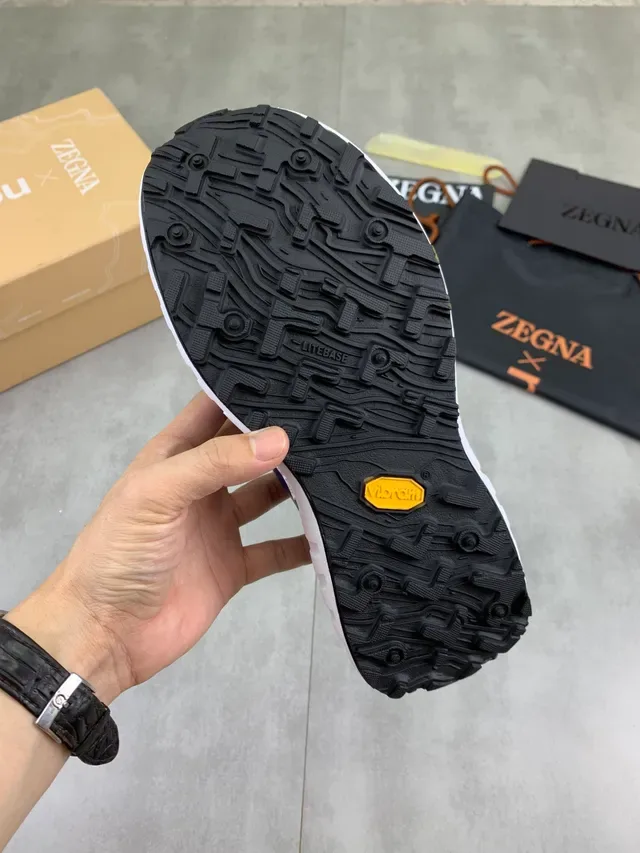 Zegna Blue and Navy Mesh Lifestyle Sneakers 4