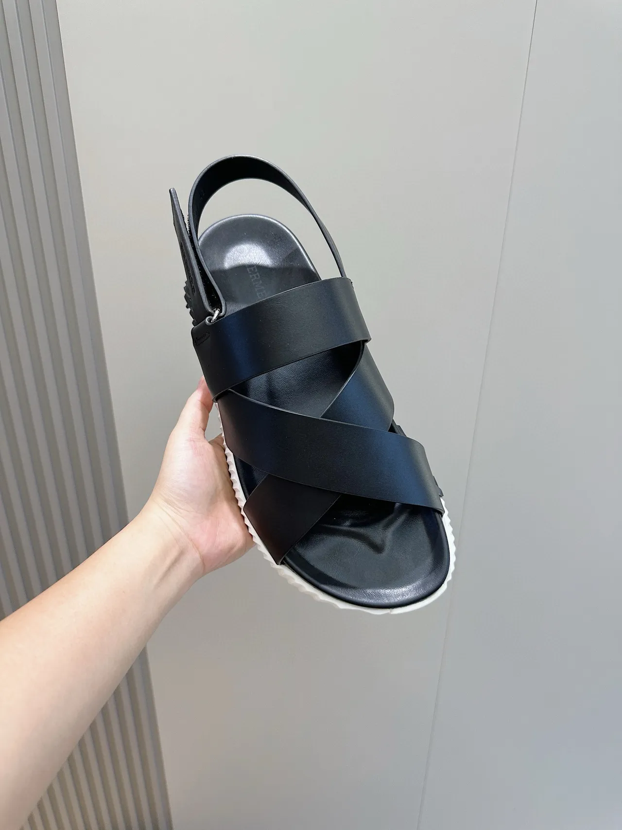1017 ALYX 9SM Cross Strap Sandal Black and White Gladiator Sandals 4