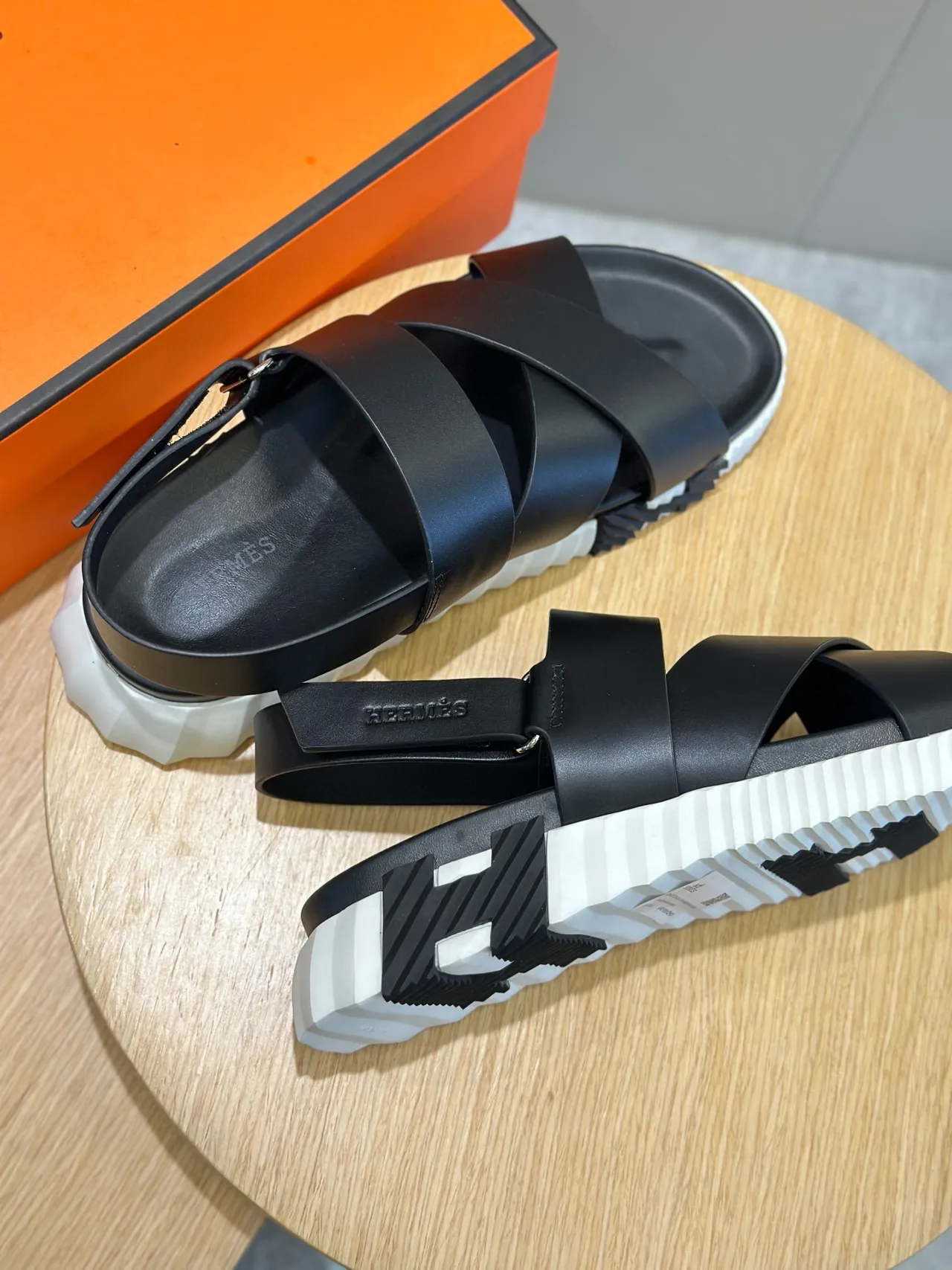 1017 ALYX 9SM Cross Strap Sandal Black and White Gladiator Sandals 7