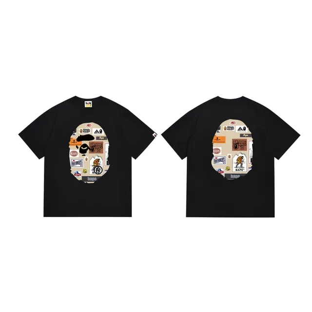 A Bathing Ape Ape Head Collage Graphic Black T-Shirt 3