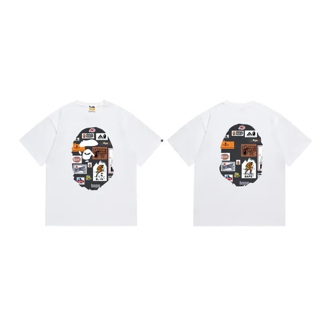 A Bathing Ape Ape Head Collage Graphic Black T-Shirt 4