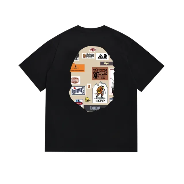 A Bathing Ape Ape Head Collage Graphic Black T-Shirt 5