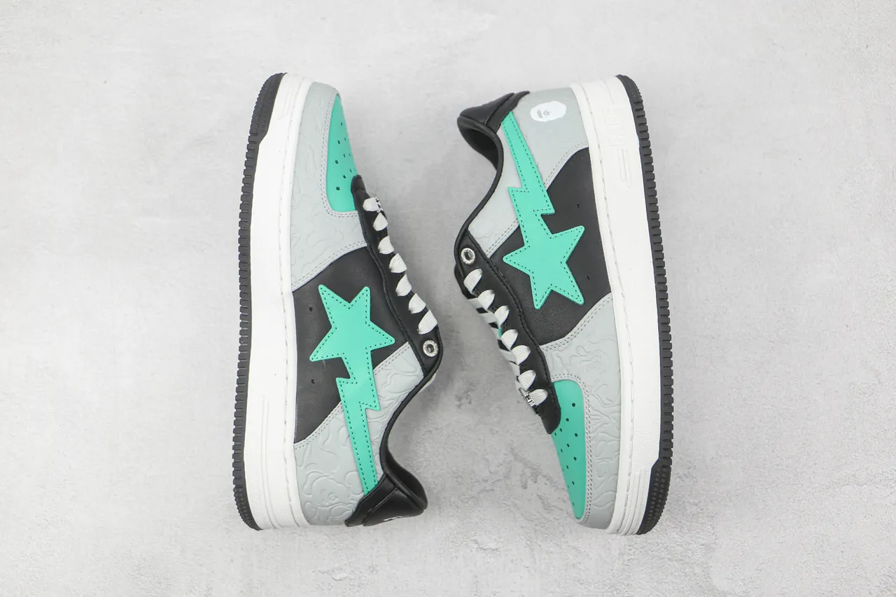 A Bathing Ape BAPE STA Gray Black Mint Green Lifestyle Sneakers 2