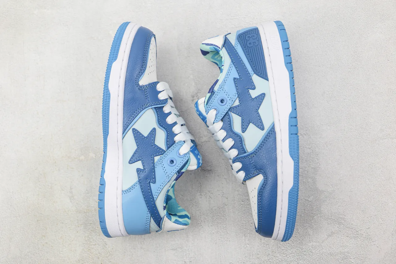 A Bathing Ape BAPE STA Light Blue and White Lifestyle Sneakers 2