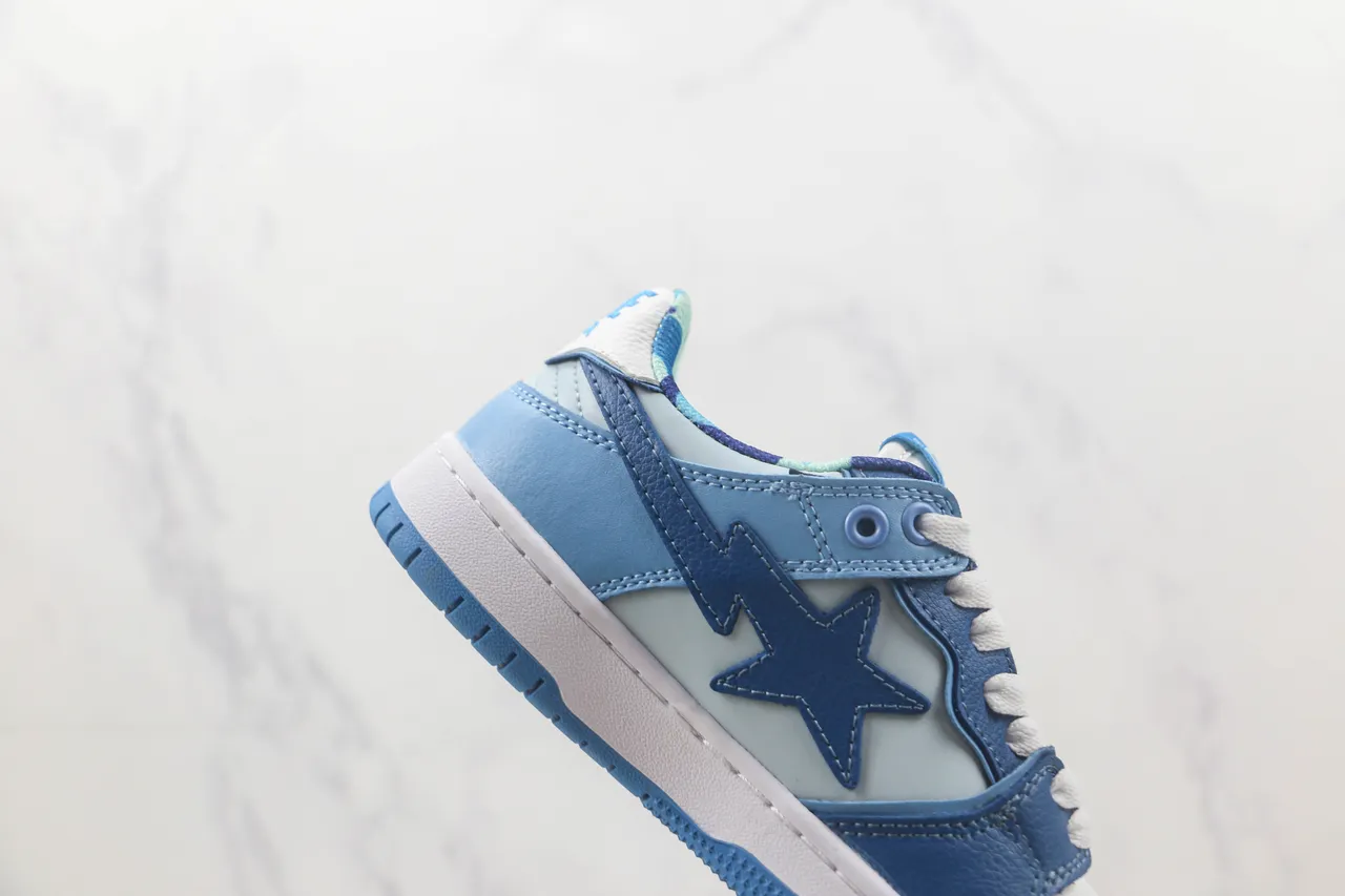 A Bathing Ape BAPE STA Light Blue and White Lifestyle Sneakers 5