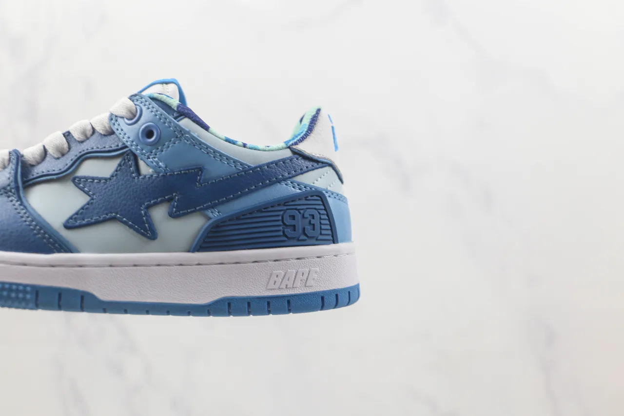 A Bathing Ape BAPE STA Light Blue and White Lifestyle Sneakers 7