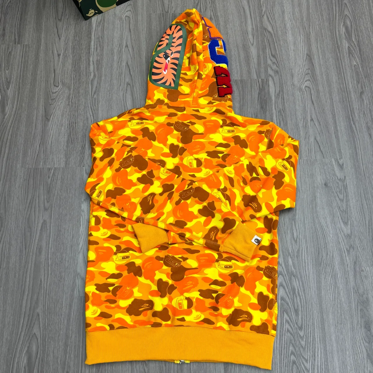 A Bathing Ape Shark Orange Yellow Full-Zip Hood Hoodie 2