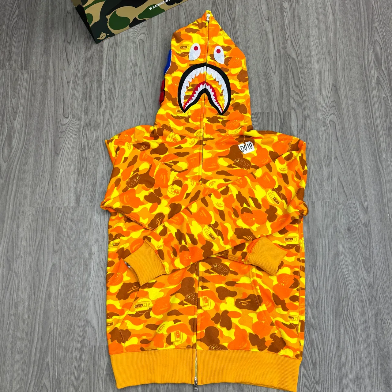 A Bathing Ape Shark Orange Yellow Full-Zip Hood Hoodie 3