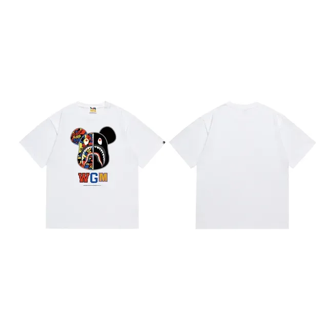 A Bathing Ape x Medicom Toy Split Bear Shark Graphic Black T-Shirt 4