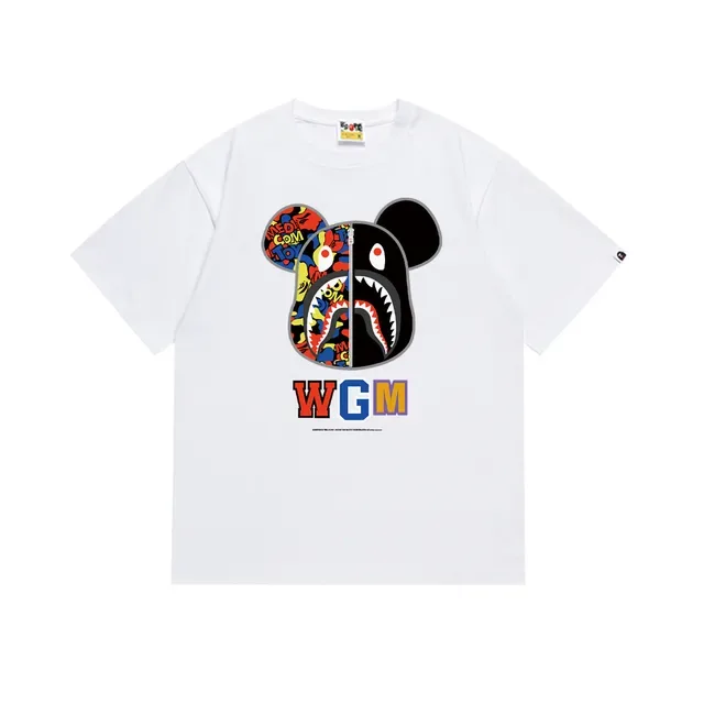 A Bathing Ape x Medicom Toy Split Bear Shark Graphic Black T-Shirt 5
