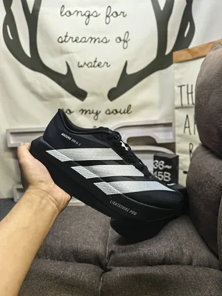 Adidas Adizero Evo SL 2 Black Silver Running Shoes 7