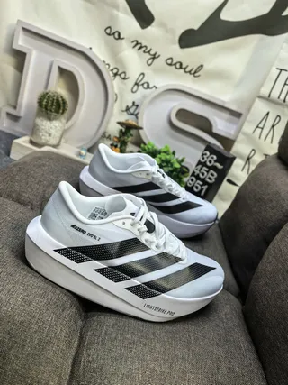 Adidas Adizero Evo SL 2 Light Blue Black Running Shoes 9
