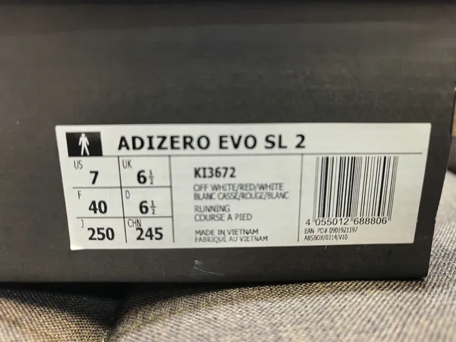 Adidas Adizero Evo SL 2 Light Blue Black Running Shoes 22