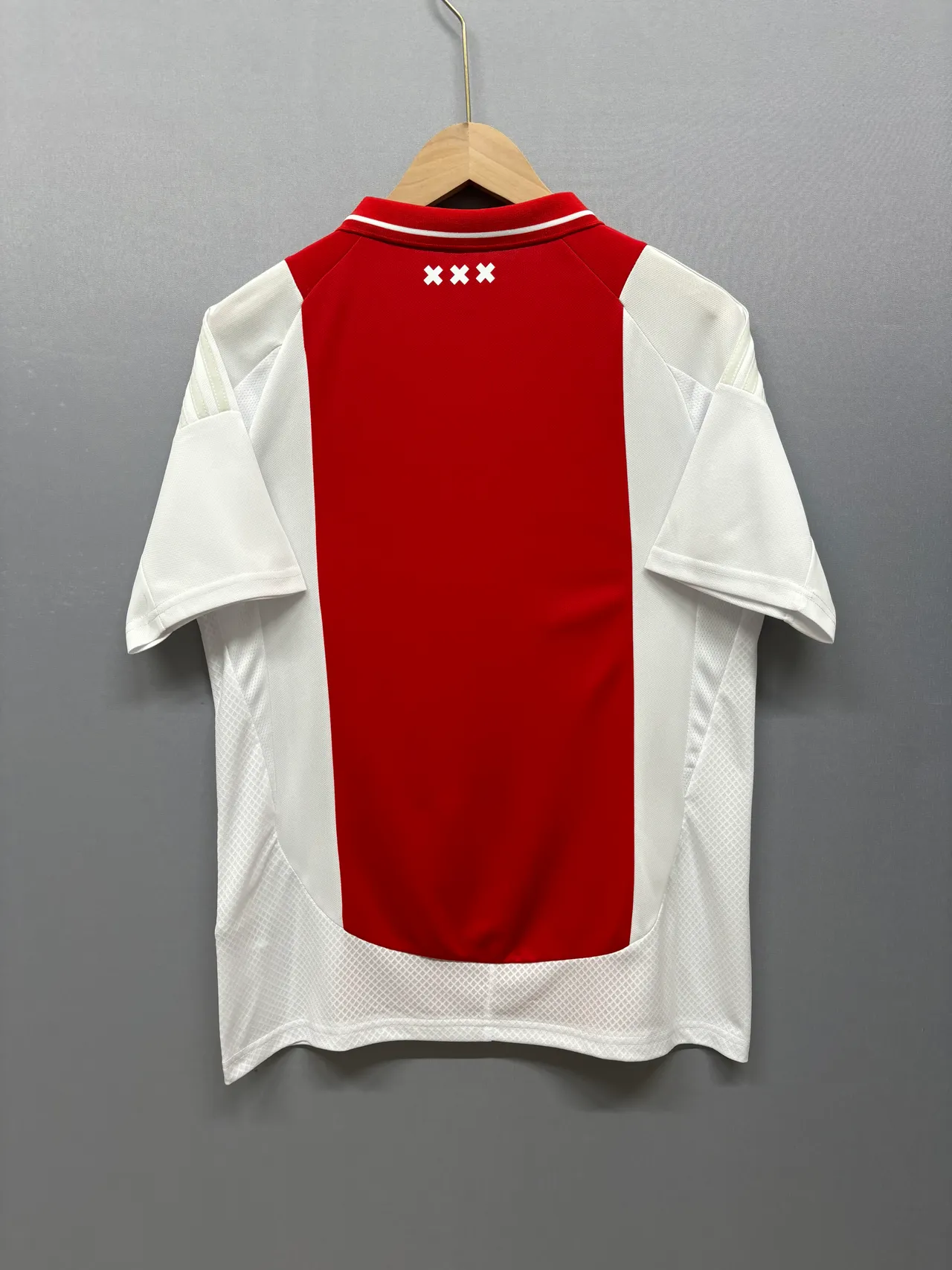 Maillot Adidas Ajax Domicile Rouge Blanc Colorblock Vertical Col Polo 2