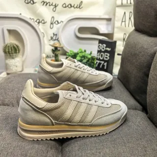 Adidas Beige Brown Retro Runner Mesh-Suede Hybrid Lifestyle Sneakers