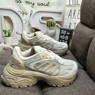 Adidas بيج رمادي كعب منصة طبقات مصنعة قفص أحذية رياضية سميكة