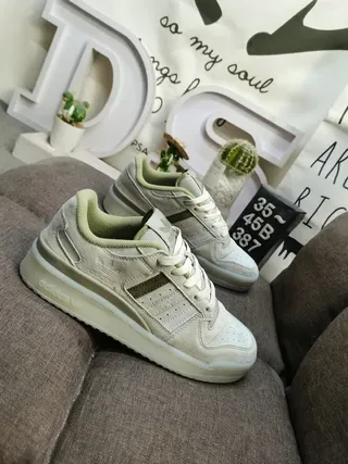 Adidas Beige Green Low-Top Suede-and-Textile Upper Lifestyle Sneakers 9