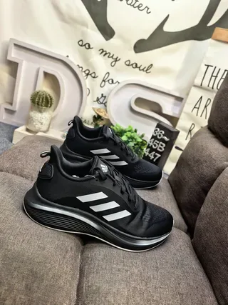 Adidas Black and Gray Three-Stripe Lifestyle Sneakers 19