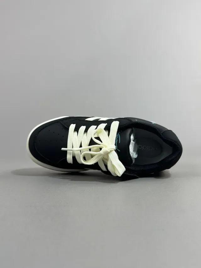 Adidas Black and White Three-Stripe Cupsole Lifestyle Sneakers 5