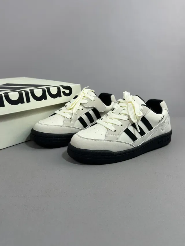Adidas Black and White Three-Stripe Cupsole Lifestyle Sneakers 19