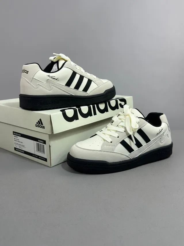 Adidas Black and White Three-Stripe Cupsole Lifestyle Sneakers 21