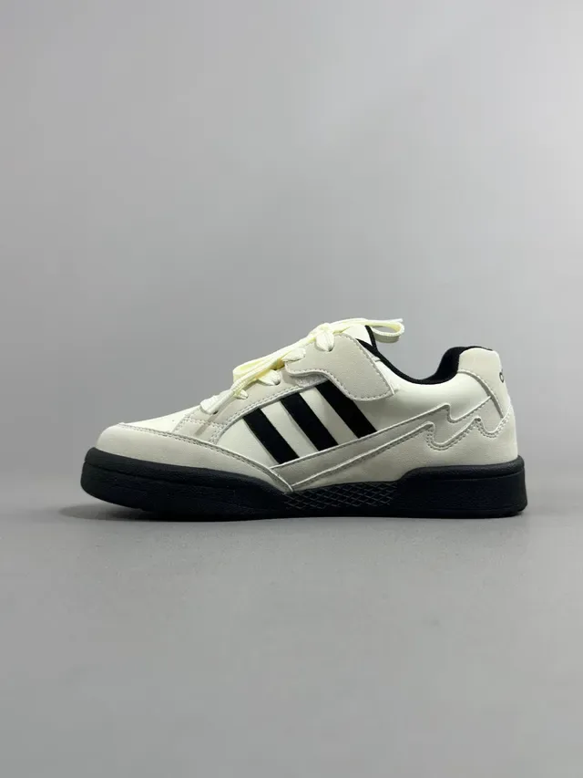 Adidas Black and White Three-Stripe Cupsole Lifestyle Sneakers 23