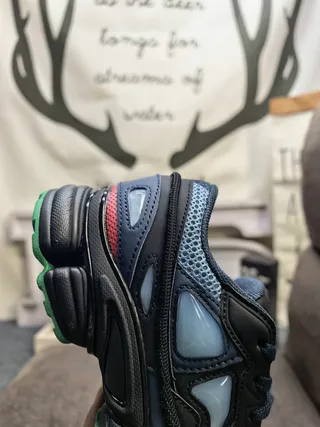 Adidas Black Blue Layered Cage Construction Mesh And Synthetic Overlay Chunky Sneakers 4
