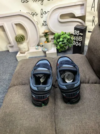 Adidas Black Blue Layered Cage Construction Mesh And Synthetic Overlay Chunky Sneakers 8