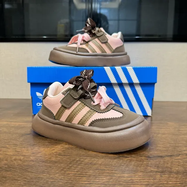 Adidas Black Brown Platform Sole Three-Stripe Side Panel Lifestyle Sneakers 18