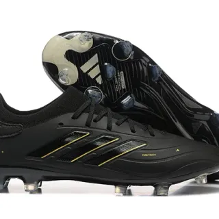 Adidas Black Gold Low-Cut Synthetic Upper Three Stripes Firm-Ground Soccer Shoes