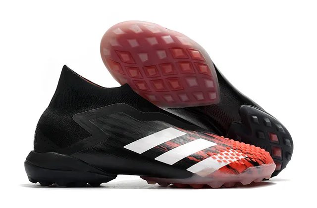 Adidas Chaussures de football synthétiques pour pelouse noire et verte avec col tricoté asymétrique cage 2
