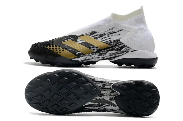 Adidas Chaussures de football synthétiques pour pelouse noire et verte avec col tricoté asymétrique cage 11