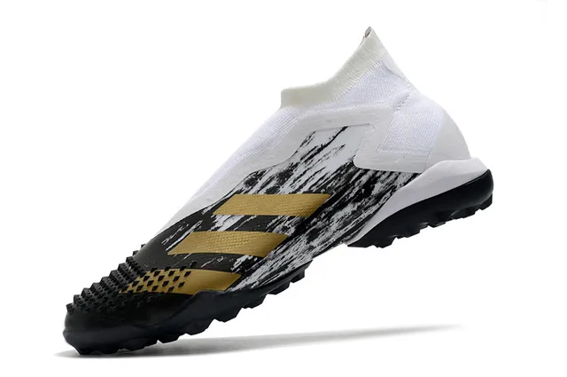 Adidas Chaussures de football synthétiques pour pelouse noire et verte avec col tricoté asymétrique cage 13