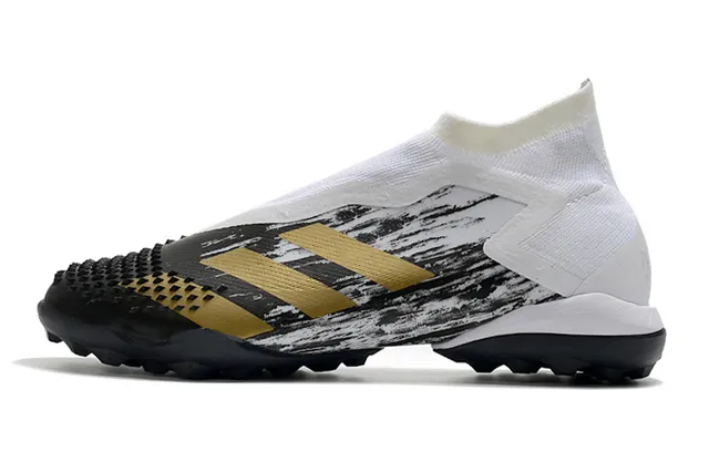 Adidas Chaussures de football synthétiques pour pelouse noire et verte avec col tricoté asymétrique cage 14