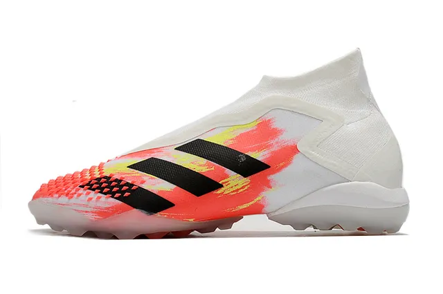 Adidas Chaussures de football synthétiques pour pelouse noire et verte avec col tricoté asymétrique cage 20
