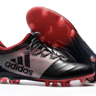 Adidas काला लाल कम-कट सॉक-फिट कॉलर असममित लेसिंग सिस्टम फर्म-ग्राउंड फुटबॉल जूते