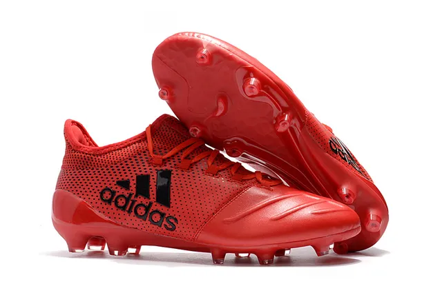 Adidas Noir Rouge Coupe Basse Col de Chaussette Système de Lacets Asymétrique Terrain Ferme Chaussures de Football 10