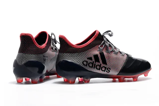 Adidas Noir Rouge Coupe Basse Col de Chaussette Système de Lacets Asymétrique Terrain Ferme Chaussures de Football 13