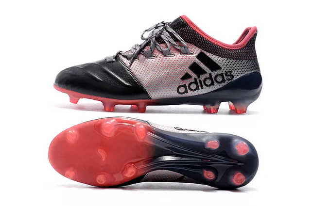 Adidas Noir Rouge Coupe Basse Col de Chaussette Système de Lacets Asymétrique Terrain Ferme Chaussures de Football 21