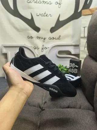 Adidas Black White Low-Top Suede-Like Upper Lifestyle Sneakers 5
