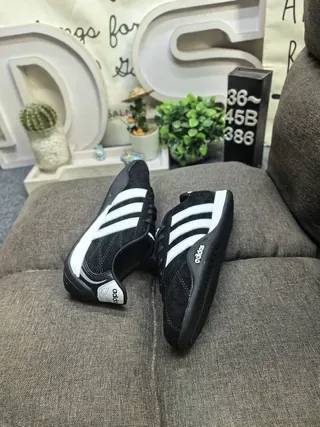 Adidas Black White Low-Top Suede-Like Upper Lifestyle Sneakers 6