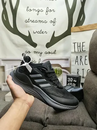 Adidas Black White Mesh Upper Three Stripes Lifestyle Sneakers 5