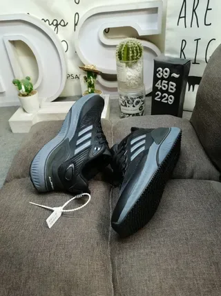 Adidas Black White Mesh Upper Three Stripes Lifestyle Sneakers 6